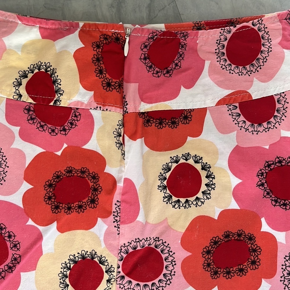 A. Byer High waist floral A-line skirt orange pink yellow white Size 3 Jr. EUC - Picture 4 of 6